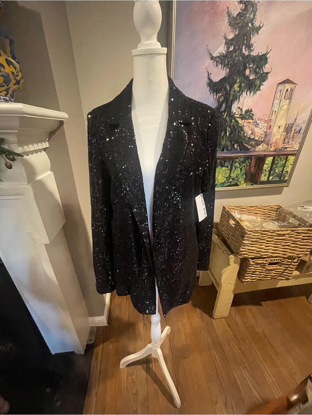 Nine West Black Sequin Blazer Jacket. NWT